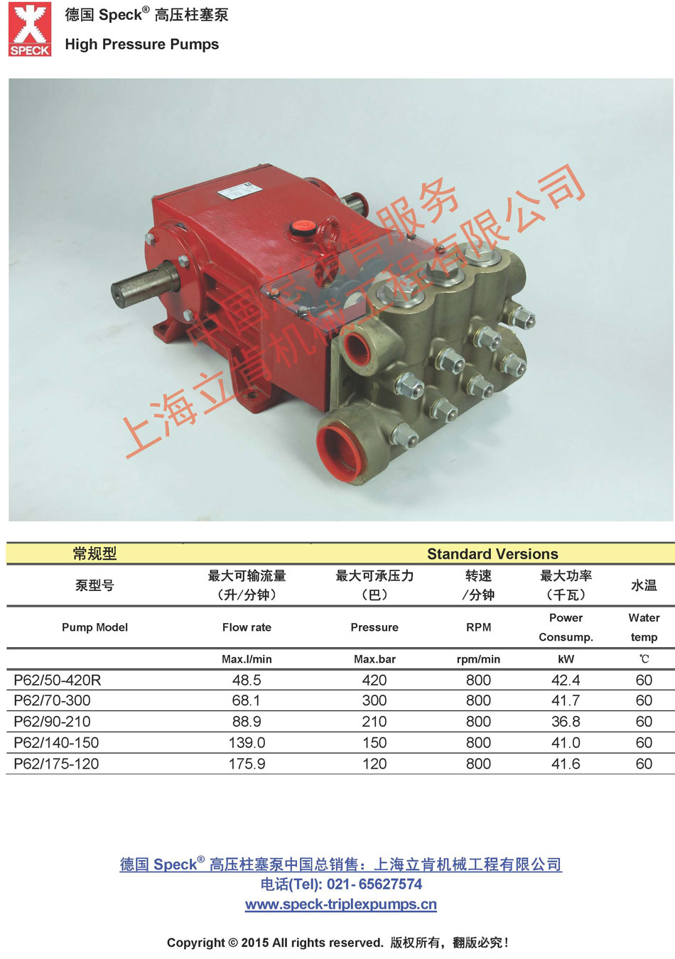 P62系列(50~175L/min,~420bar) 